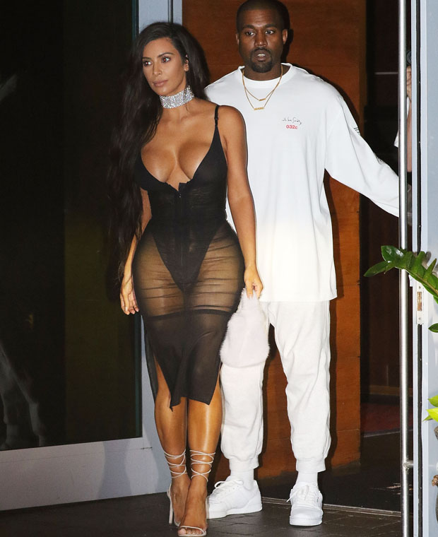 Kim steps out in Miami wearing a revealing outfit. Photo / Getty